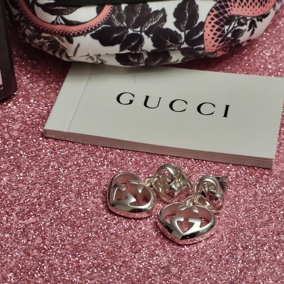 Gucci Britt Love Heart Earrings | Sterling Silver | NWT - Picture 8 of 9